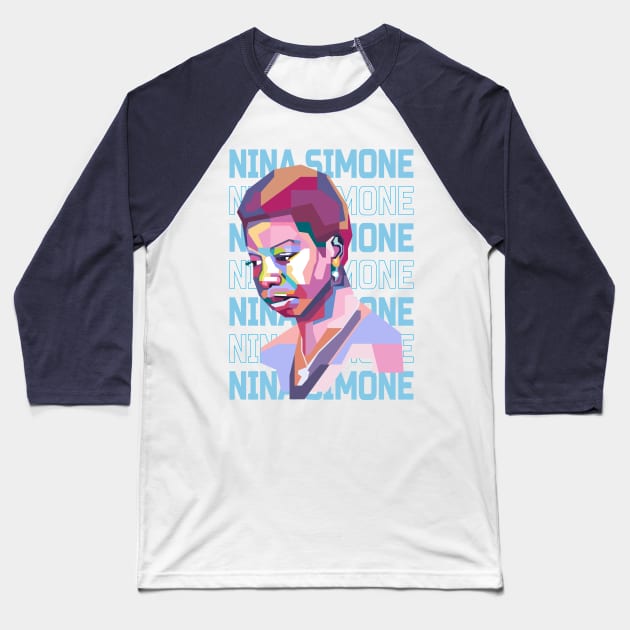 Abstract Nina Simone in WPAP Baseball T-Shirt by smd90